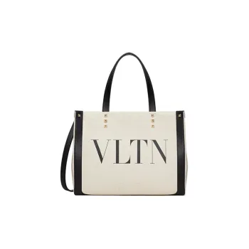 Valentino VLTN Canvas Tote Bag Shopping Bag Shoulder Bag Crossbody Bag Handbag Mini Women's Beige