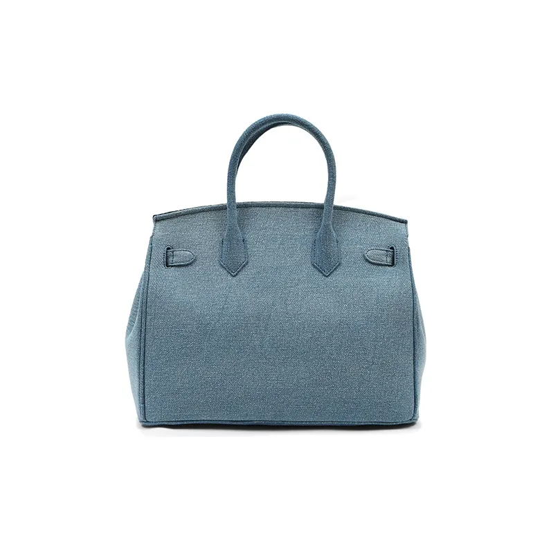 Margin Goods Cotton Handbag Women's Blue-2