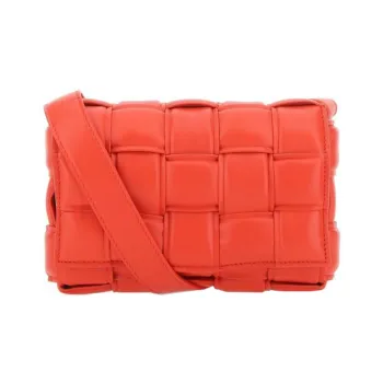 Bottega Veneta Padded Cassette Lambskin Shoulder Bag, Crossbody Bag Trumpets Women's Orange