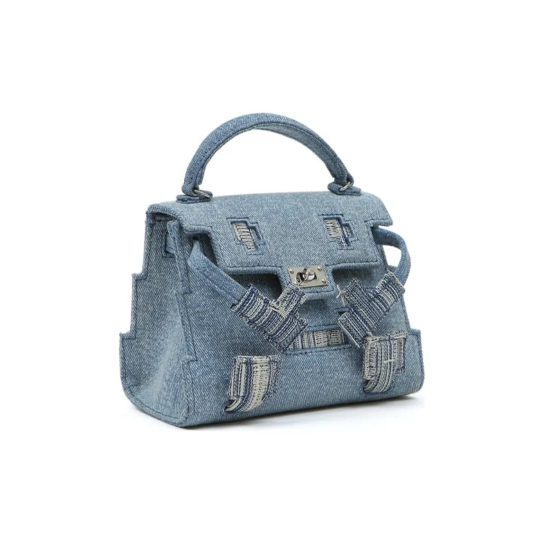 Margin Goods Denim Handbag Mini Women's Blue-1