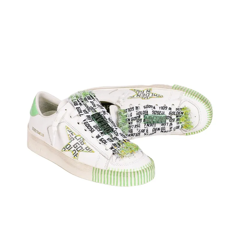 Golden Goose Stardan Low Top Stylish Skateboarding Shoes Men's White Designer Collaboration Edition-4