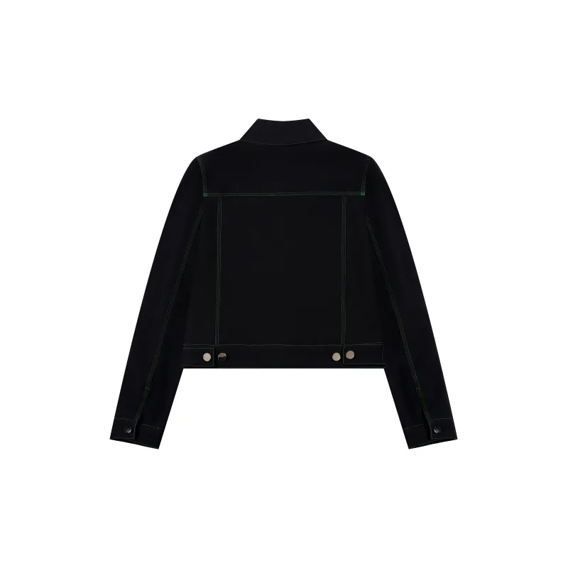 BIENKIMIIYE Denim Jacket Women's Black-1