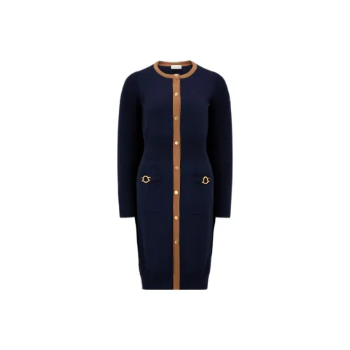 Moncler Long-Sleeved Dresses Women's Blue