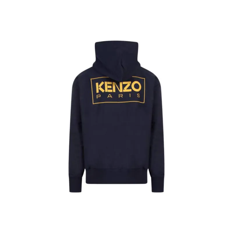 KENZO Logo Printed Pouch Pocket Hoodie-1