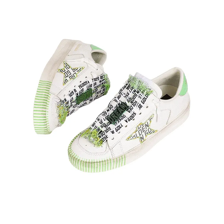 Golden Goose Stardan Low Top Stylish Skateboarding Shoes Men's White Designer Collaboration Edition-3