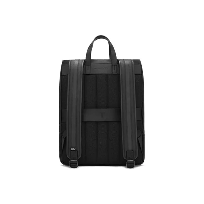 TUPLUS Coated Canvas With Top Grain Cow Leather Handbag Backpack Large Size Unisex Sand Dune/Graphite Black-5
