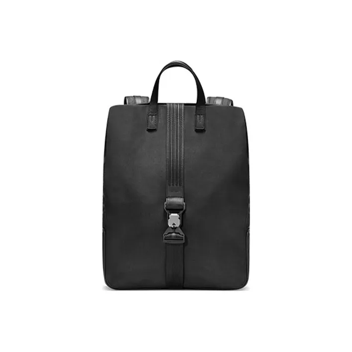TUPLUS Coated Canvas With Top Grain Cow Leather Handbag Backpack Large Size Unisex Sand Dune/Graphite Black-3