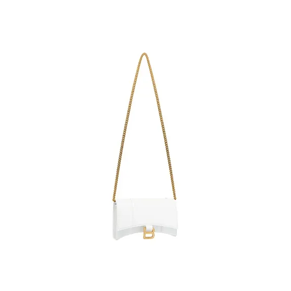 Balenciaga Hourglass Calfskin Hourglass Bag Shoulder Bag Crossbody Bag Wallet Women's White-2