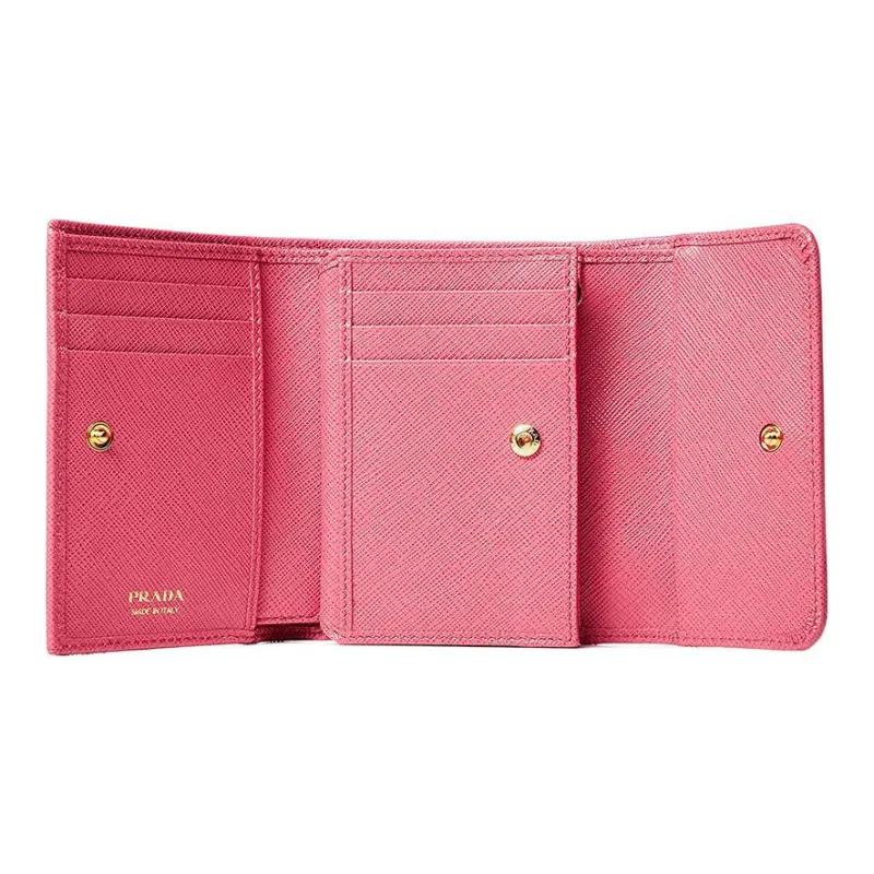 PRADA Saffiano Leather Wallet Women's Fuchsia-2