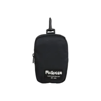 Alexander McQueen Nylon Charm Bag Earphone Case Mini Men's Black