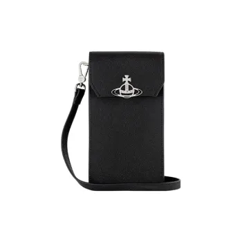 Vivienne Westwood Cow Leather Shoulder Bag, Crossbody Bag, Cell Phone Pouch Women's Black