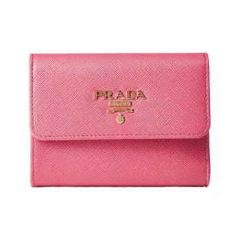 PRADA Saffiano Leather Wallet Women's Fuchsia