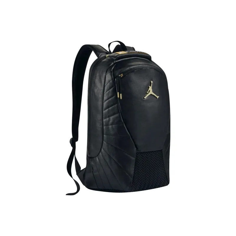 Jordan Polyester Backpack Unisex Black Gold-1