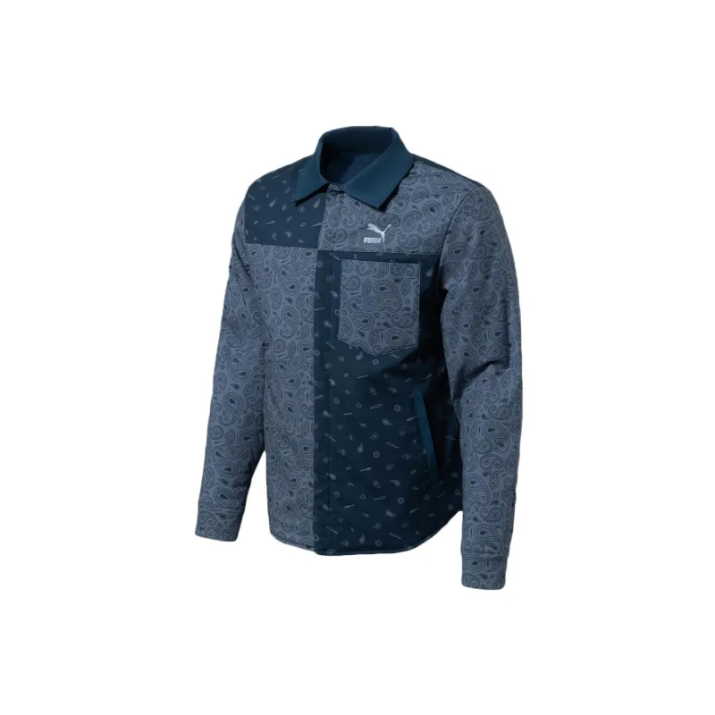PUMA Paisley Woven Reversible Shacke Shirt Men's Blue-2
