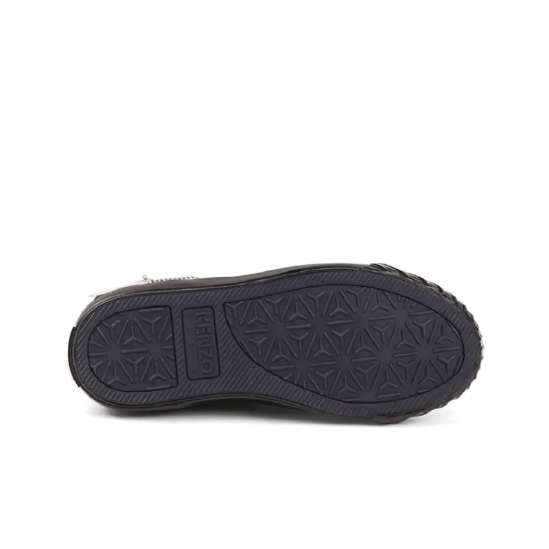 KENZO School High Top Trainers Leather Triple Black-4