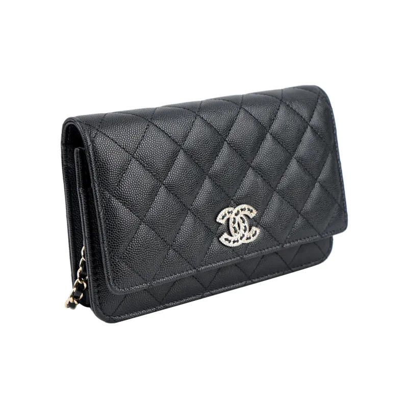 CHANEL WOC Caviar Cow Leather Wallet On Chain, Shoulder Bag, Crossbody Bag Women's Black-2