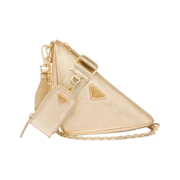 PRADA Leather Combo Bag Crossbody Bag Shoulder Bag Women's Gold