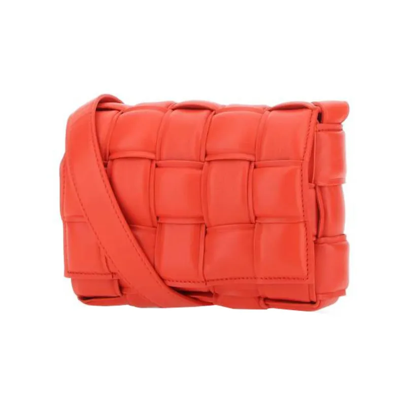 Bottega Veneta Padded Cassette Lambskin Shoulder Bag, Crossbody Bag Trumpets Women's Orange-2
