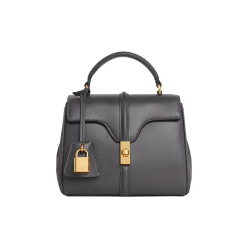 celine Camarat 16 Satin Calfskin Shoulder Bag Crossbody Bag Handbag Mini Women's Gray