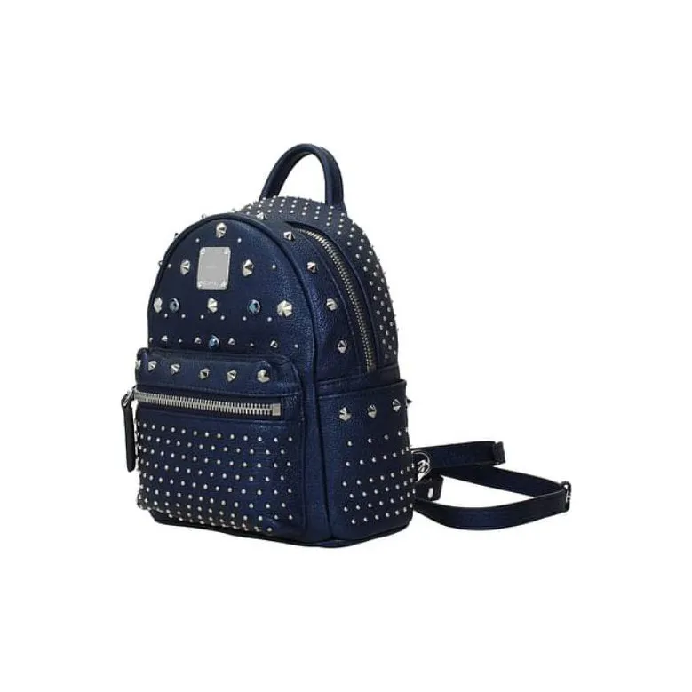 MCM Leather Backpack Women's Blue-1