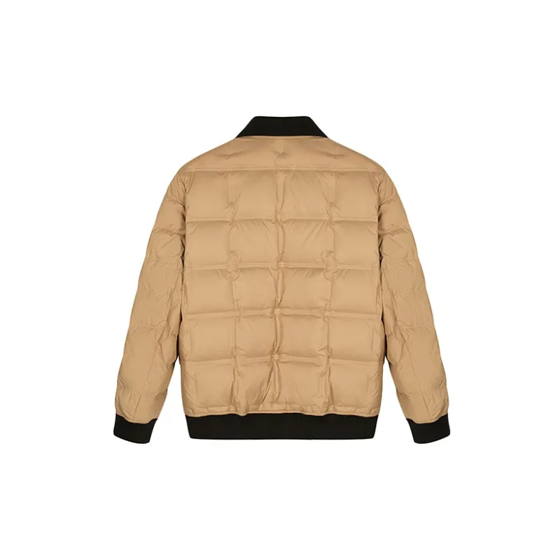 DAVID NAMAN FW22 Solid Color Lapel Loose Fit Down Jacket Men's Khaki-1