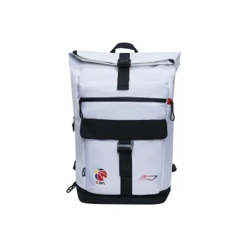 LiNing Sports Basketball Collection Polyester Student Backpack Regular Unisex White