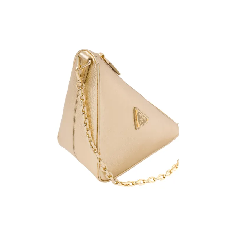 PRADA Leather Combo Bag Crossbody Bag Shoulder Bag Women's Gold-3