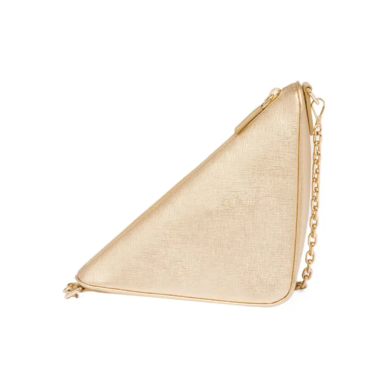 PRADA Leather Combo Bag Crossbody Bag Shoulder Bag Women's Gold-1