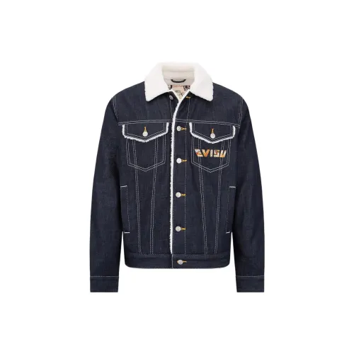 EVISU Velvet Jackets Men Blue