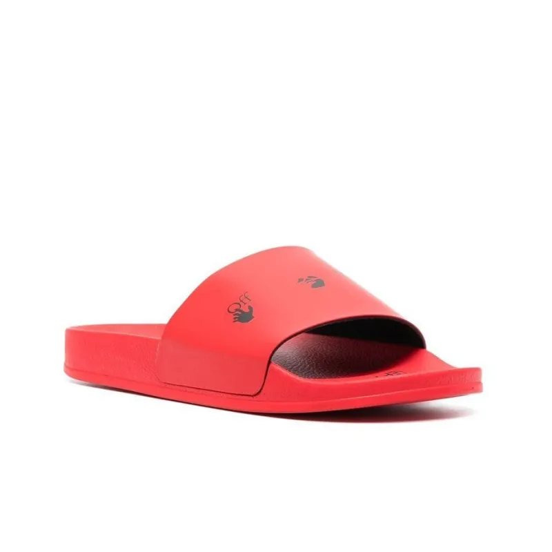 OFF WHITE Odor Resistant Slide Slippers Men's Red-2