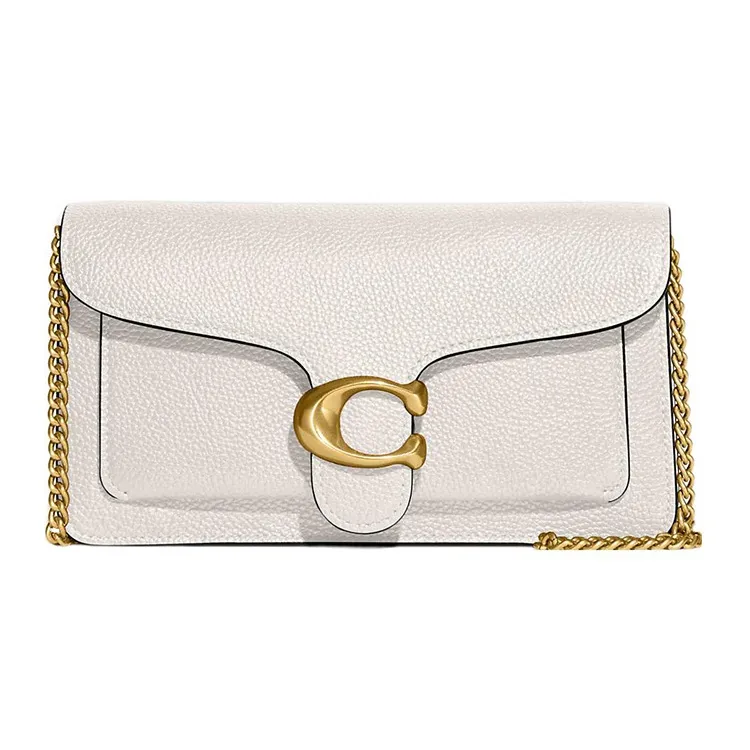 COACH Leather Shoulder Bag, Crossbody Bag, Clutch Trumpets Women's Chalk White-0