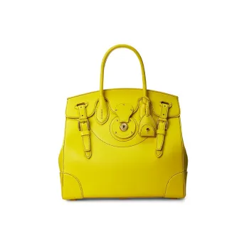 Polo Ralph Lauren Soft Ricky Cow Leather Shoulder Bag Crossbody Bag Handbag Women's Yellow