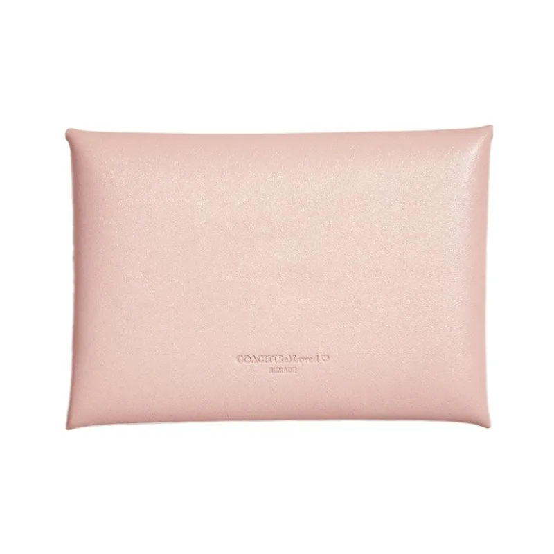 COACH Pouch Leather Document Bag Clutches Small Size Women's Metal Pink-1