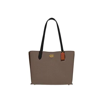 COACH Willow Canvas Cow Leather Artificial Leather Tote Bag Shopping Bag Handbag Shoulder Bag Women's Dark Gray