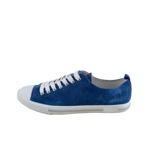 PRADA Skateboard Shoes Men Low-Top Blue