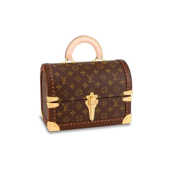 LOUIS VUITTON Trunk Coated Canvas With Calfskin Trim Hard Case Regular Women's Brown