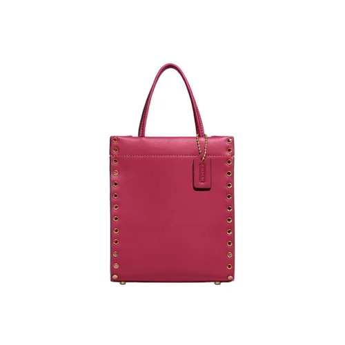 COACH Cashin Glove Tanned Leather Tote Bag Shopping Bag Shoulder Bag Crossbody Bag Handbag Mini Women's Rose Red
