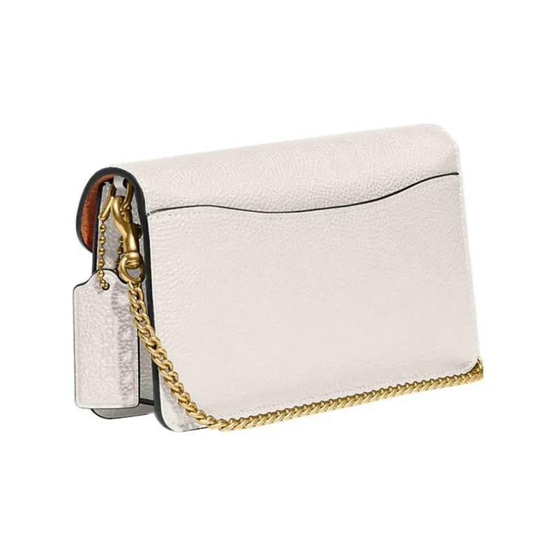 COACH Leather Shoulder Bag, Crossbody Bag, Clutch Trumpets Women's Chalk White-2