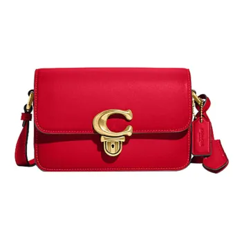 COACH Studio Cow Leather Shoulder Bag, Crossbody Bag Women's Red