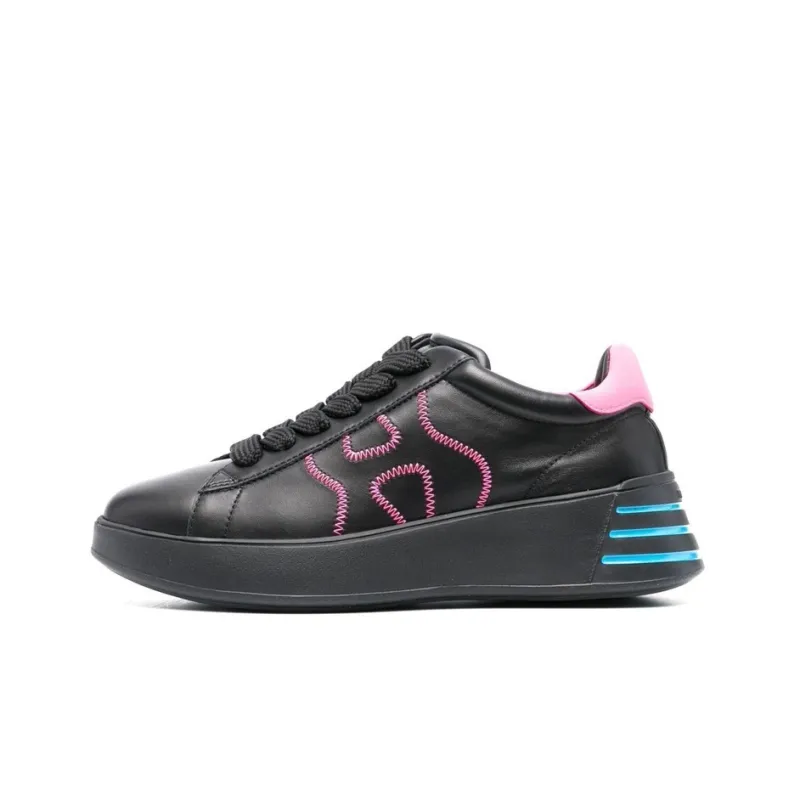HOGAN Rebel Abrasion Resistant Low Top Sports Casual Shoes Women's Black Pink Blue-0