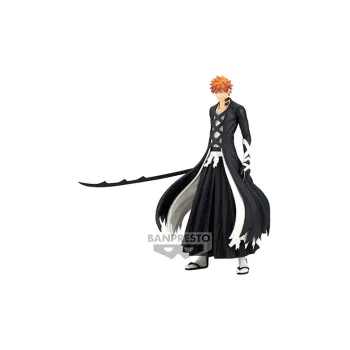 BANPRESTO Glass Factory Solid And Soul Realm Bleach Ichigo Kurosaki 2 Bonus Gifts 17cm