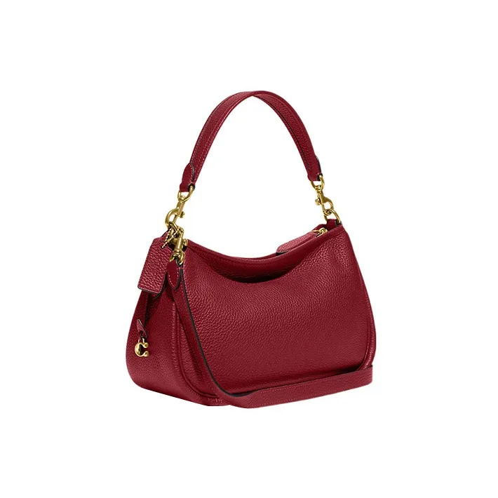 COACH Soft Pebbled Leather Handbag, Shoulder Bag, Crossbody Bag Tubas Women's Cherry Red-1