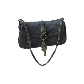 Chrome Hearts Denim Denim Shoulder Bag Women's Blue