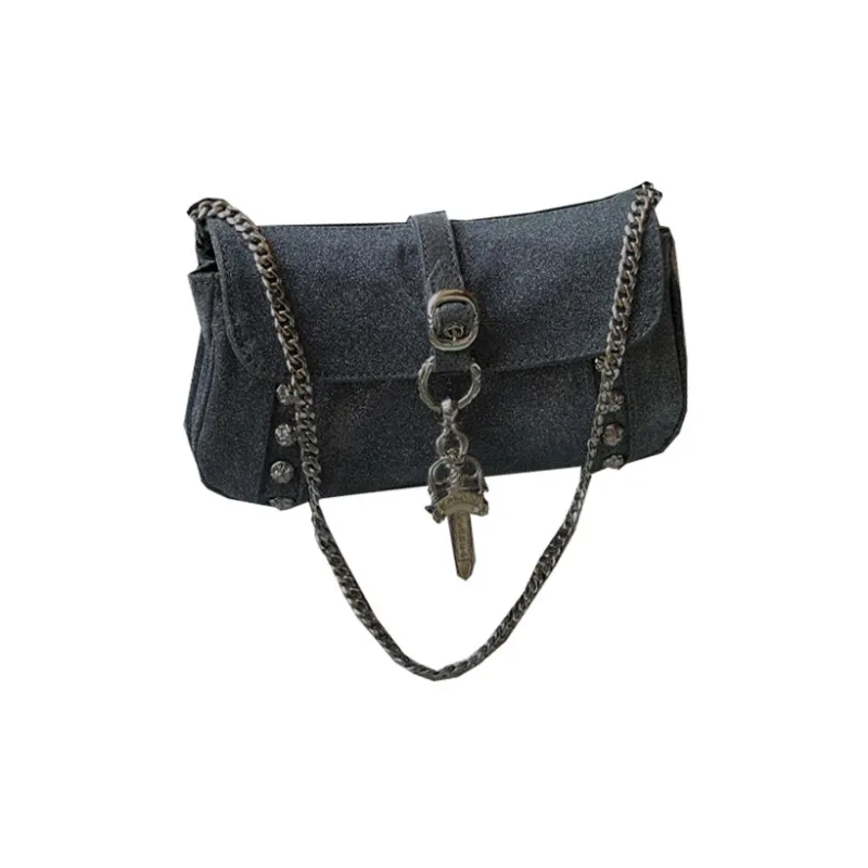 Chrome Hearts Denim Denim Shoulder Bag Women's Blue-0