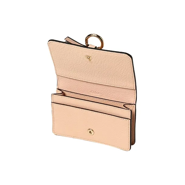 Chloe Grain Leather Coin Purse Women's Nude-2