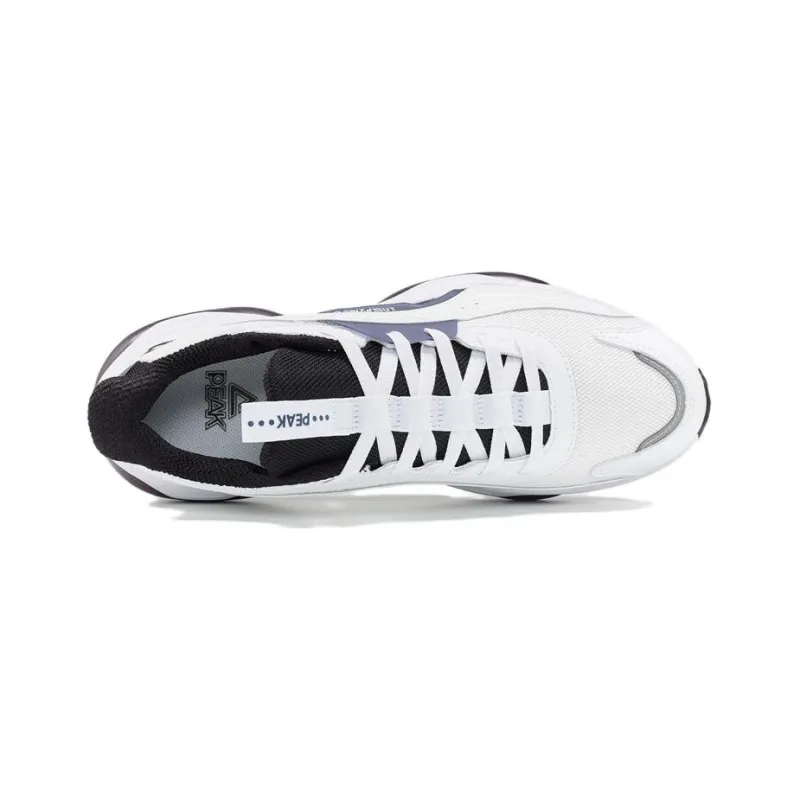 PEAK Cushioning Anti Slip And Wear Resistant Low Top Running Shoes Men's White Black-2