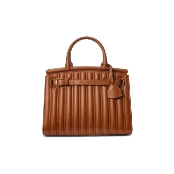 Polo Ralph Lauren RL50 Calfskin Shoulder Bag Crossbody Bag Handbag Medium Size Women's Brown