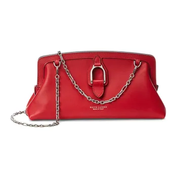Polo Ralph Lauren Calfskin Handheld Crossbody Bag Shoulder Bag Women's Red