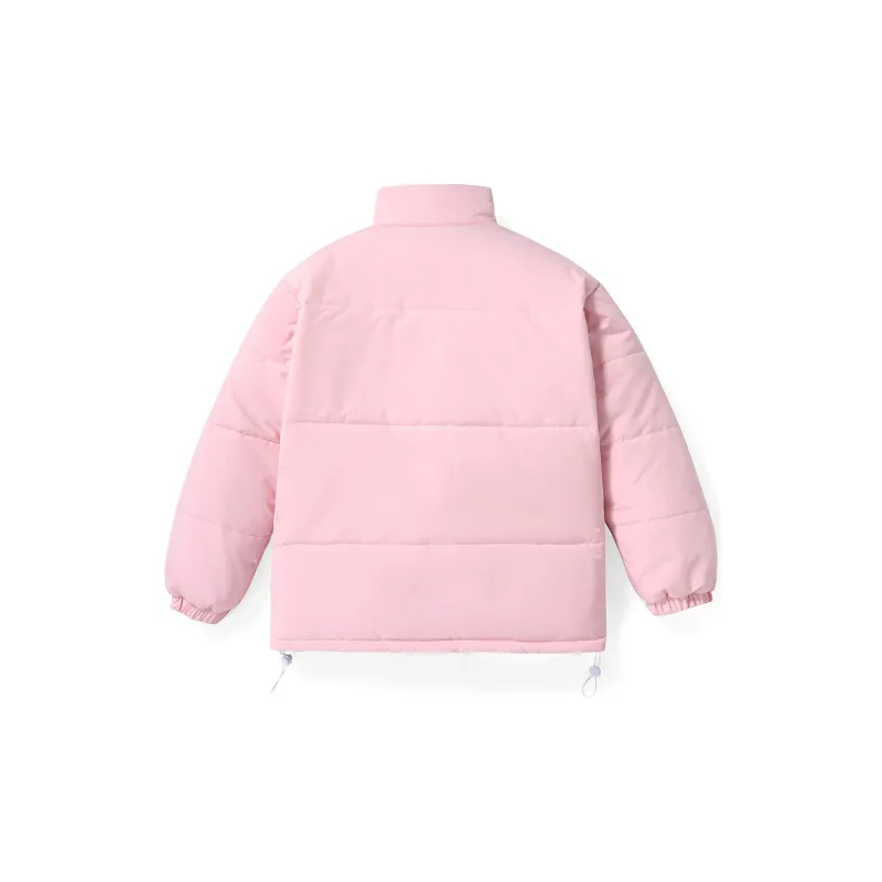GENANX Solid Color Stand Collar Loose Fit Thickened Puffer Jacket Unisex-8