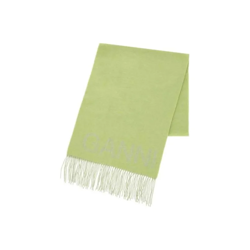 GANNI Knit Scarves Women's Green-2